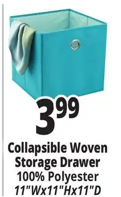 Ocean State Job Lot Collapsible woven storage drawer 100% polyester 11"wx11"hx11"d offer