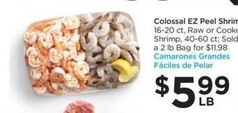 Food 4 Less Colossal ez peel shrimp offer