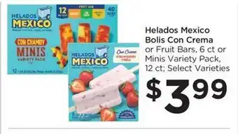Food 4 Less Helados mexico bolis con crema or fruit bar or minis offer
