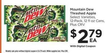 Food 4 Less Mountain dew thrashed apple offer