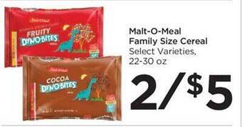 Food 4 Less Malt-o-meal family size cereal offer