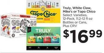 Food 4 Less Truly, white claw, mike's or topo chico offer