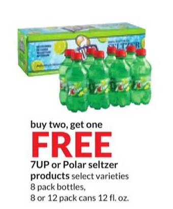 Hy-Vee 7up or polar seltzer products offer