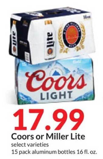 Hy-Vee Coors or miller lite offer