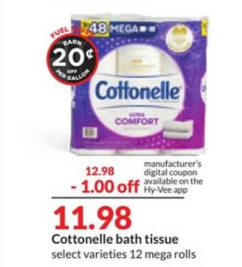 Hy-Vee Cottonelle bath tissue offer