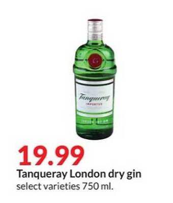 Hy-Vee Tanqueray london dry gin offer