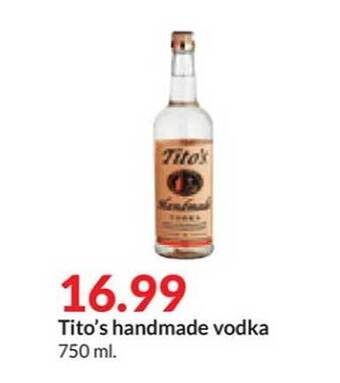 Hy-Vee Tito's handmade vodka offer