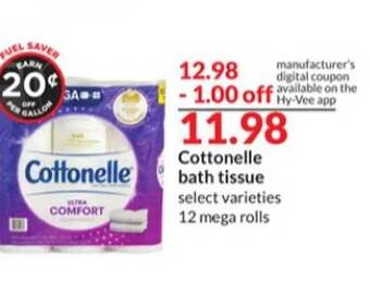 Hy-Vee Cottonelle bath tissue offer