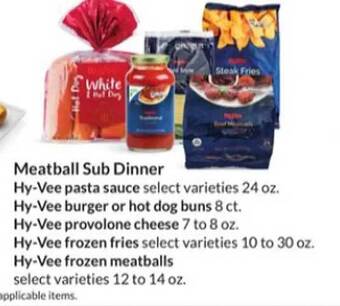 Hy-Vee Meatball sub dinner offer