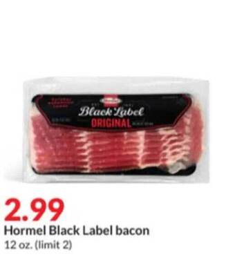 Hy-Vee Hormel black label bacon offer
