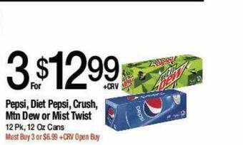 Jons International Pepsi, diet pepsi, crush, mtn dew or mist twist offer
