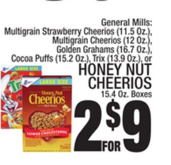 C Town Honey nut cheerios 15.4 oz. boxes offer
