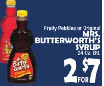 Bravo Supermarkets Mrs. butterworth's syrup offer