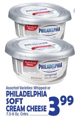 Bravo Supermarkets Philadelphia soft cream cheese offer