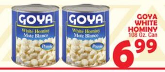 Bravo Supermarkets Goya white hominy offer