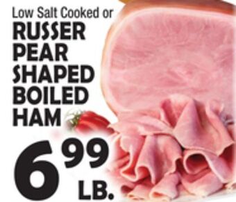Bravo Supermarkets Russer pear shaped boiled ham offer