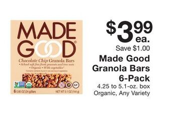 Fairway Store Market Made good granola bars 6-pack offer