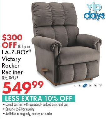 Boscov's La-z-boy® victory rocker recliner offer