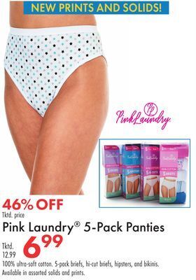 Boscov's Pink laundry® 5-pack panties offer