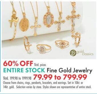 Boscov's Fine gold jewelry offer
