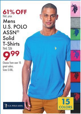 Boscov's Mens u.s polo assn® solid t-shirts offer