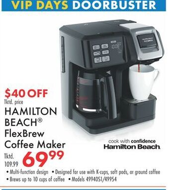 Boscov's Hamilton beach® flexbrew coffee maker offer