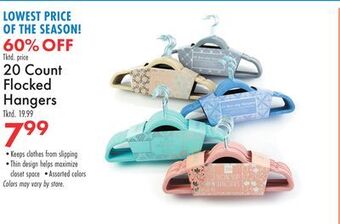 Boscov's 20 count flocked hangers offer