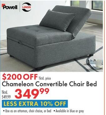 Boscov's Chameleon convertible chair bed offer