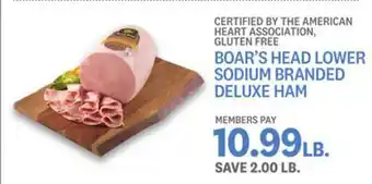 Kings Food Markets Boar's head lower sodium branded deluxe ham offer
