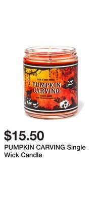 Bath & Body Works Pumpkin carving single wick candle offer
