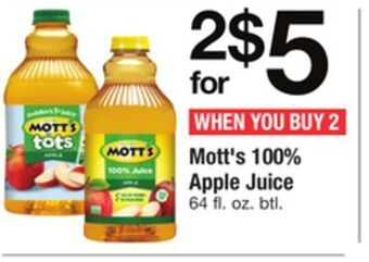 ACME Mott's 100% apple juice offer