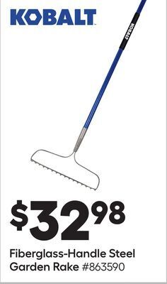 Lowe's Fiberglass-handle steel garden rake offer