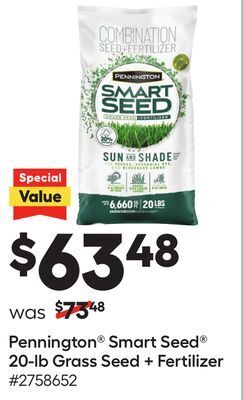 Lowe's Pennington® smart seed® 20-lb grass seed + fertilizer offer