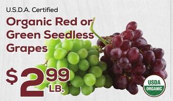 DeCicco & Sons Organic red or green seedless grapes offer