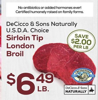 DeCicco & Sons Decicco & sons naturally u.s d. a. choice sirloin tip london broil offer