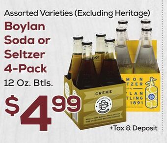 DeCicco & Sons Boylan soda or seltzer 4-pack offer