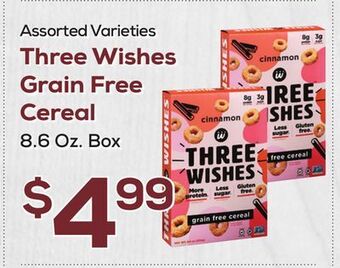 DeCicco & Sons Three wishes grain free cereal offer