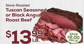 DeCicco & Sons Tuscan seasoned or black angus roast beef offer