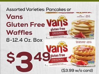 DeCicco & Sons Vans gluten free waffles offer
