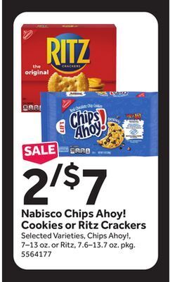 Stop&Shop Nabisco chips ahoy! cookies or ritz crackers offer