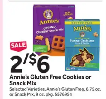 Stop&Shop Annie's gluten free cookies or snack mix offer