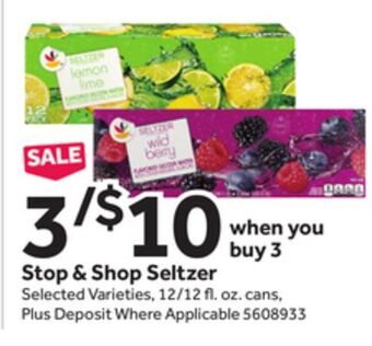 Stop&Shop Stop & shop seltzer offer