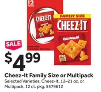 Stop&Shop Cheez-it family size or multipack offer