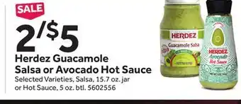 Stop&Shop Herdez guacamole salsa or avocado hot sauce offer