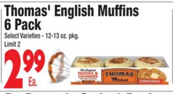 King Kullen Thomas' english muffins 6 pack offer