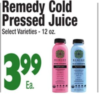 King Kullen Remedy cold pressed juice offer