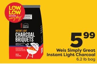 Weis Markets Weis simply great instant light charcoal offer