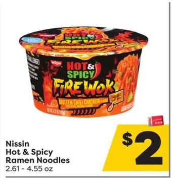 Weis Markets Nissin hot & spicy ramen noodles offer