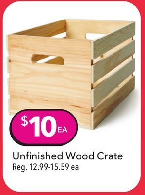 Unfinished wood crate