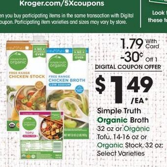 Kroger Organic broth offer